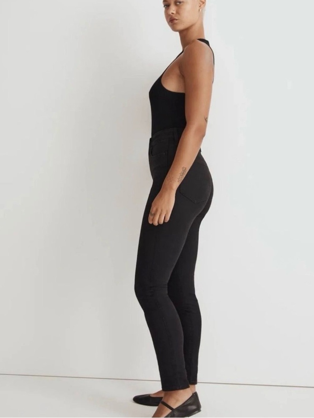 Madewell Black Curvy High-Rise Skinny Jeans, Tall 26T - Picture 8 of 9